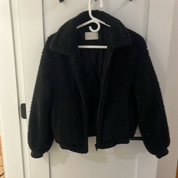 Black wooly jacket with quilted lining - Picture 2 of 3